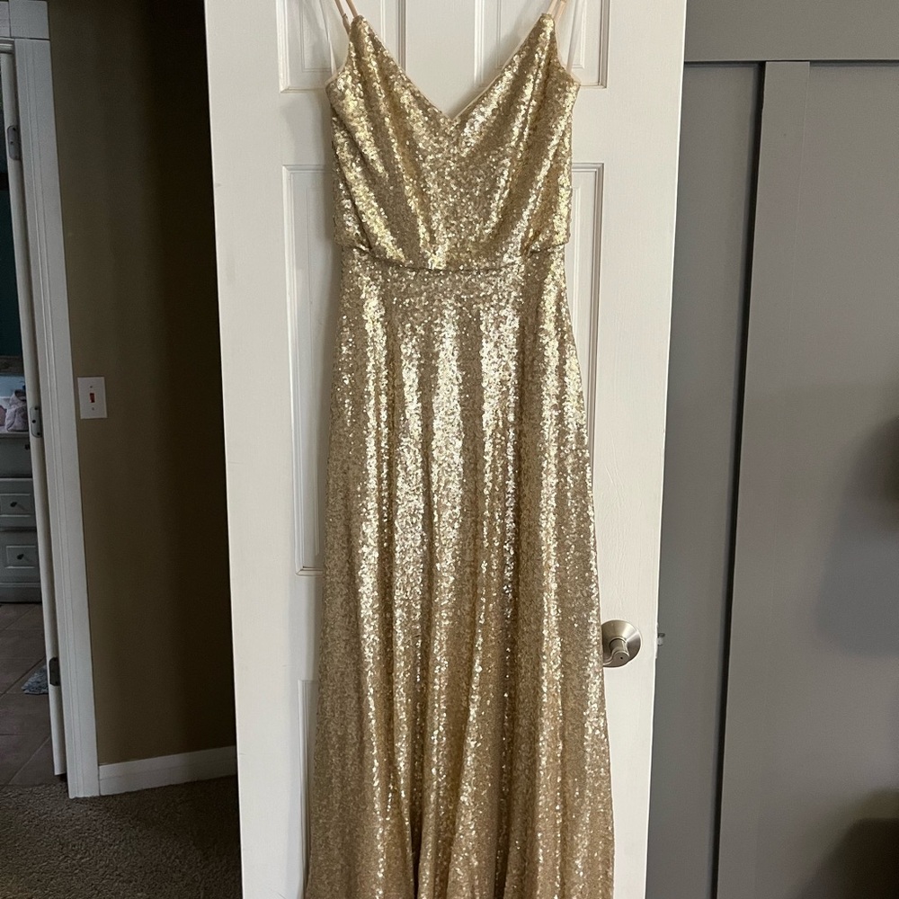 Revelry Shimmering Gold Maxi Dress